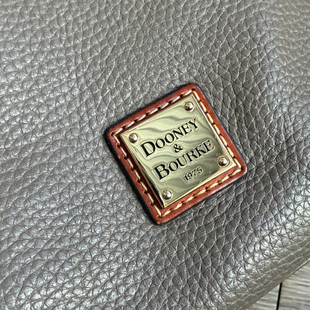 Dooney & Bourke Taupe and Coral Hobo Bag - Picture 12 of 16